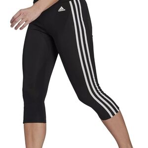 ADIDAS Designed to Move High-Rise 3-Stripes 3/4 Sport Leggings - Small NEW